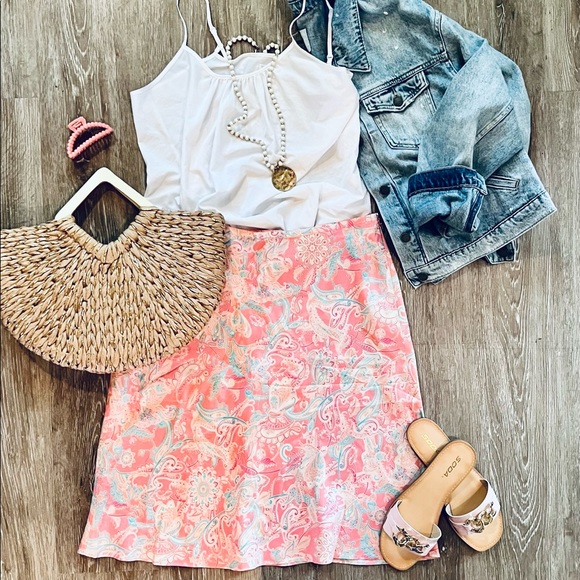 Ann Taylor A Line silk skirt size 10 petite - Picture 1 of 7